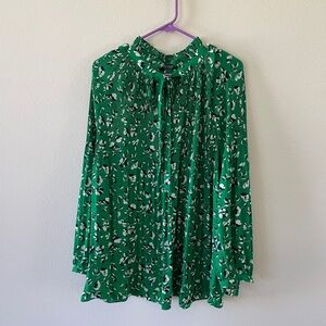 Ralph Lauren Green Floral Blouse